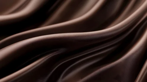 Luxurious dark brown silk fabric with smooth, flowing folds.