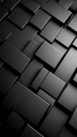 Midnight geometric blocks glide in sleek metallic silence.