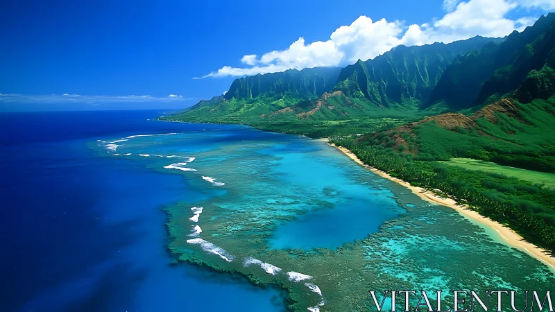 Kalalau Valley Coastline: Verdant Cliffs Meet Turquoise Waters