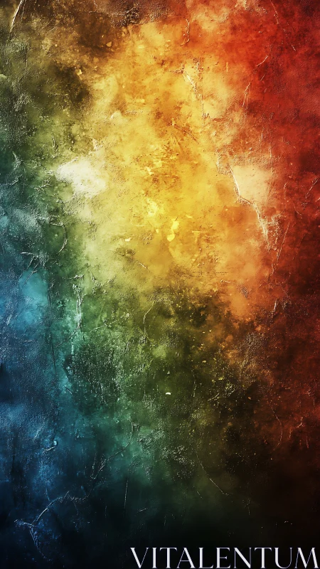 Textured spectrum field in vertical abstract composition.