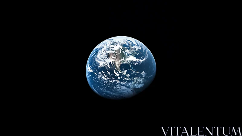 Orbital view of Earth with high-contrast oceanic cloud bands.