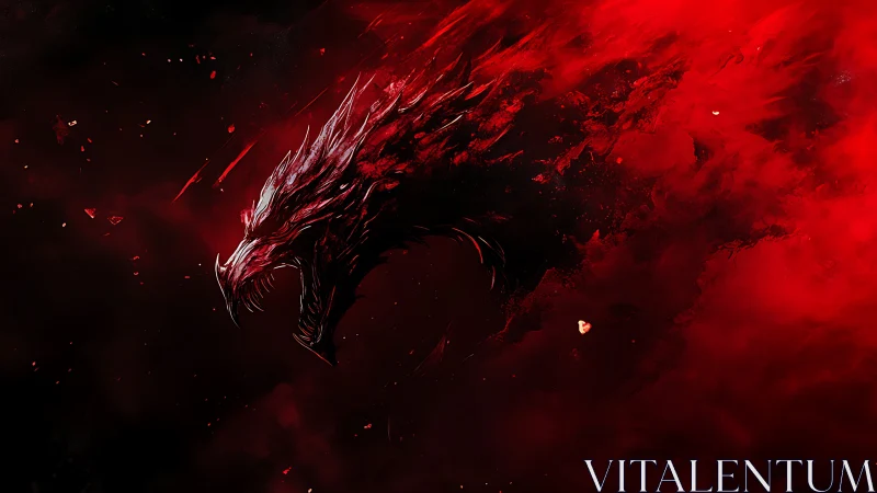 Spectral draconic profile emerging from turbulent red nebula.