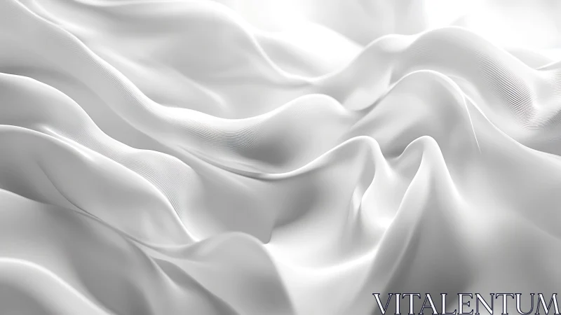Soft White Fabric Waves in Minimalist Abstract Style.