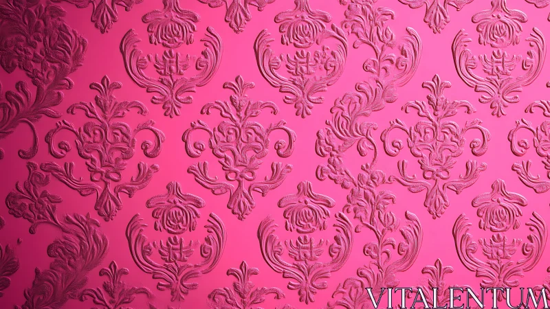 Baroque flourishes pirouette across glossy pink walls