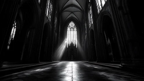 Soft light streaming into a quiet gothic cathedral hall.