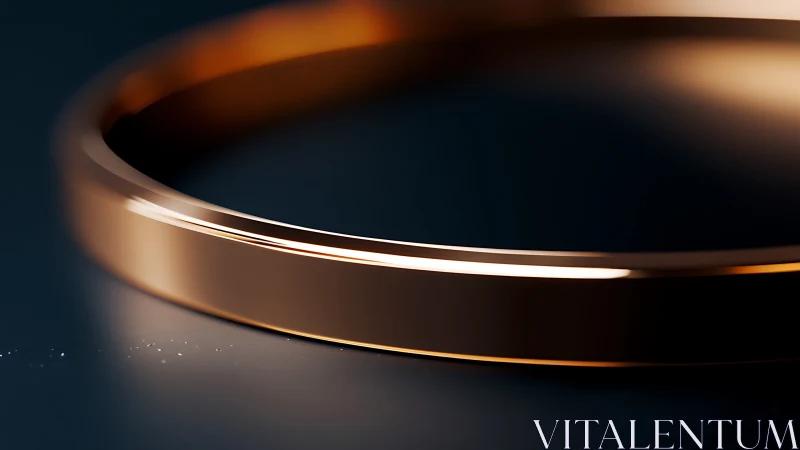 Minimalist copper ring in dramatic close-up lighting.
