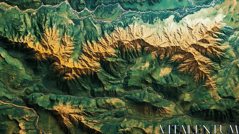 Satellite topography reveals sunlit ridgeline and erosion networks