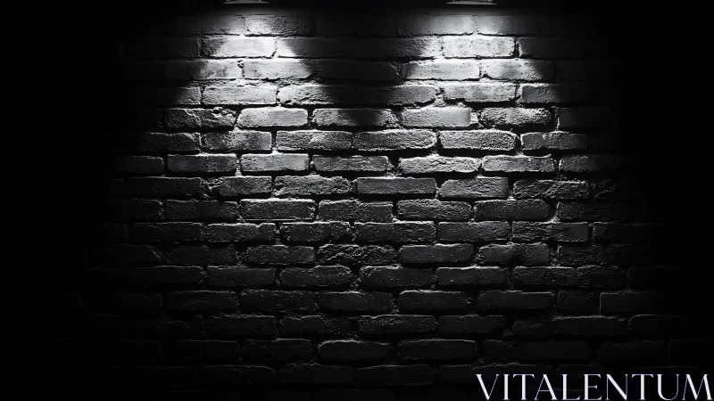 Moody brick wall glowing softly under twin spotlights.