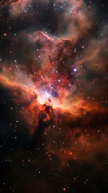 High dynamic range emission nebula core with dense stellar field
