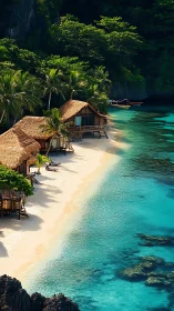 Paradise Hideaway: Thatched Bungalows Embrace Turquoise Dream