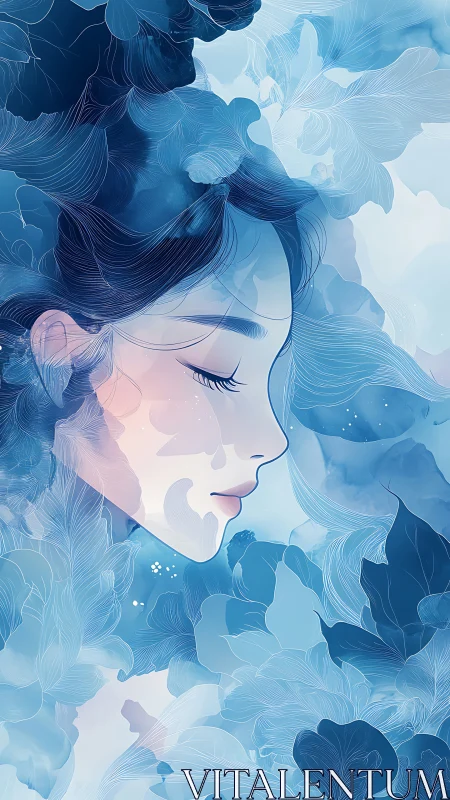Digital painting profile with ethereal botanical overlays.