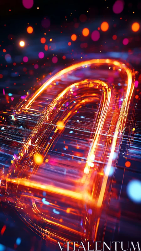 Radiant digital lock glowing with lively neon sparks.