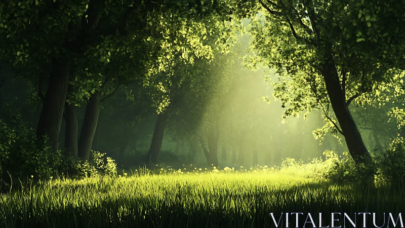 Emerald Cathedral: Sunlit Forest Sanctuary