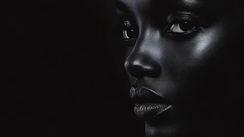 Midnight portrait where quiet light traces bold grace.