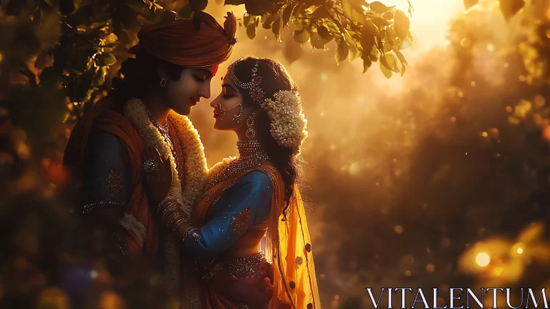 Golden Hour Wedding Moment Rendered in Luxury Fantasy.