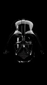 Glossy black sci‑fi helmet with high‑contrast specular reflections