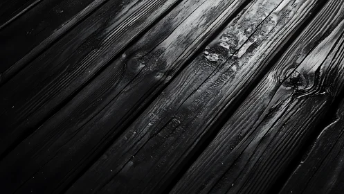 Charred black wooden planks with dramatic side lighting.