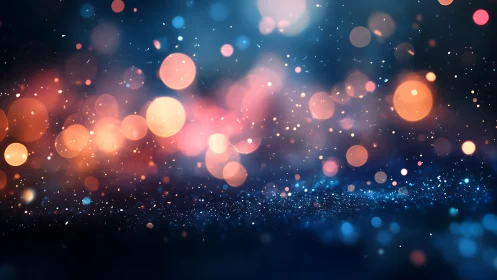 Soft night sparkles drifting through dreamy neon glow.