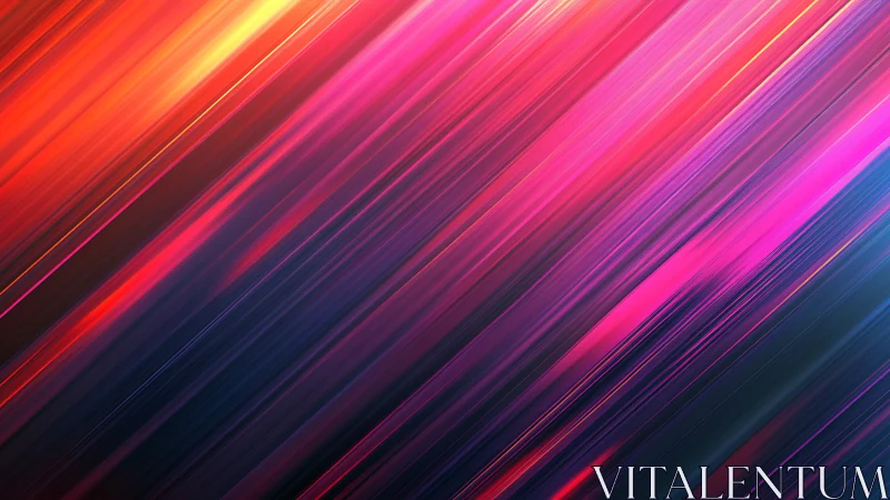 Diagonal neon light streaks evoke high-speed digital motion