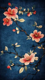 Coral Blossoms on Indigo: Traditional Botanical Illustration.