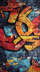 Urban graffiti numerals on textured brick wall at dusk.