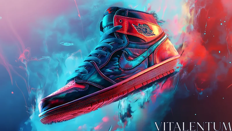 Electric neon sneaker bursts forward in bold glowing color