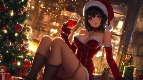 Cozy Christmas evening with a playful festive companion.