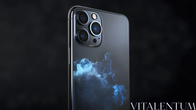 Sleek smartphone with triple camera and modern glass design. Sleek smartphone with triple camera and modern glass design.