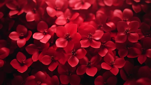 Red Flowers in Dense Cluster Formation.
