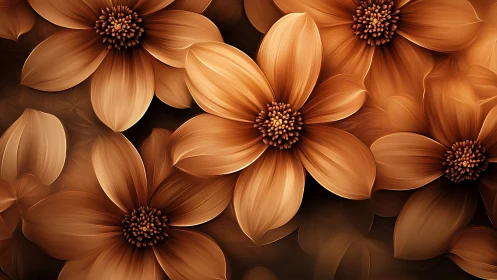 Warm Bronze Blossoms Dance in Golden Light