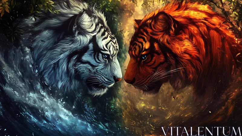 Ice and Fire: Opposing Tiger Spirits.