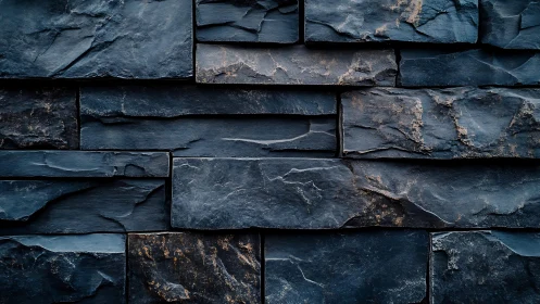 Dark Slate Stone Wall Texture in Modern Architectural Style.