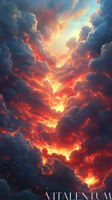 Divine Light Breaking Through Clouds.