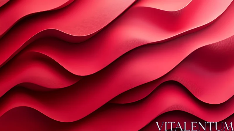 Vibrant Red Abstract Waves with Smooth 3D Layered Design.
