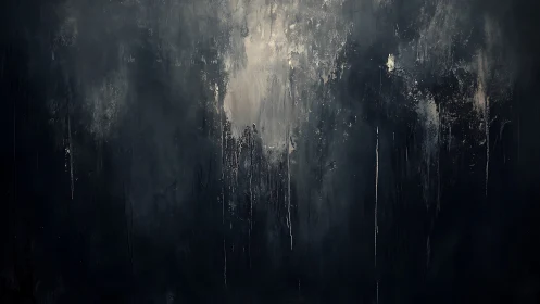 Dark abstract wall shows vertical streaks and central glow