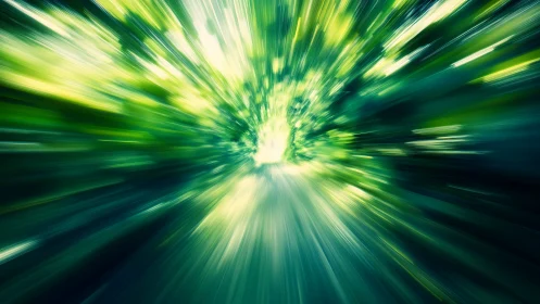 Green Light Burst Energy Explosion Converging Center.