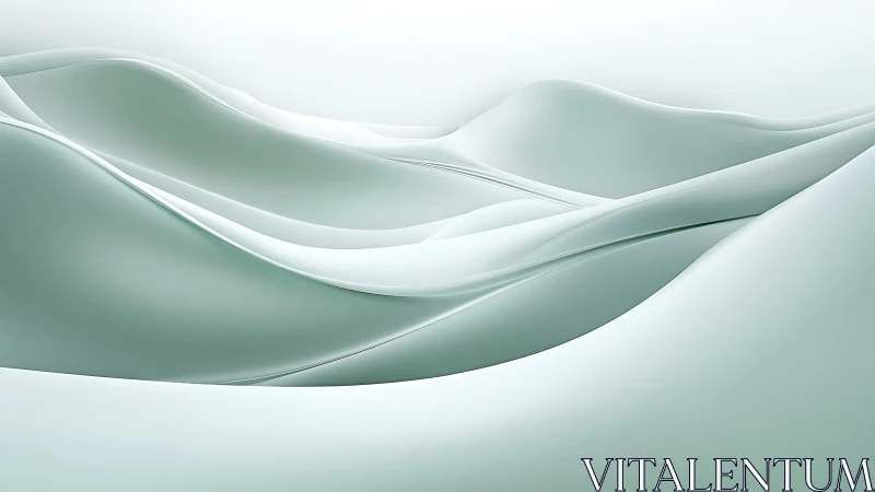Minimalist abstract landscape renders smooth icy wave forms