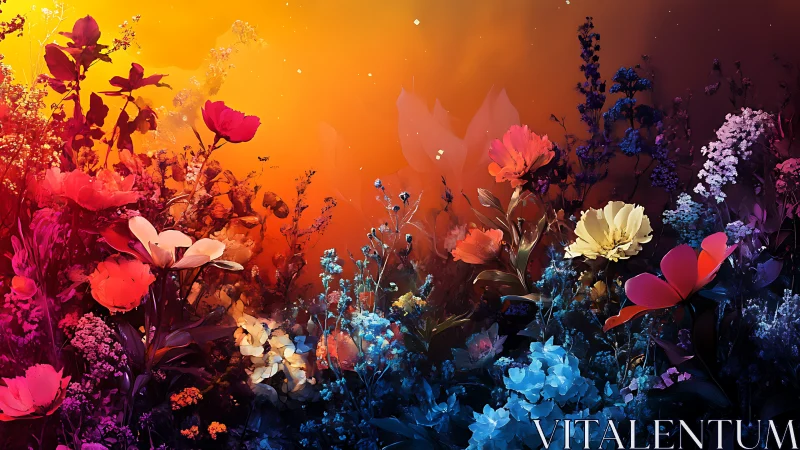 Chromatic Eden: Where Daylight Dreams Meet Twilight Blooms.