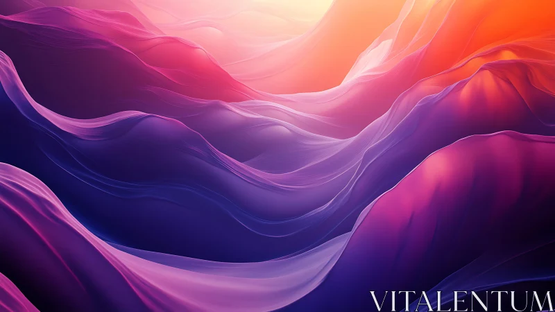 Gradient-lit abstract dunes form layered, flowing topographic waves