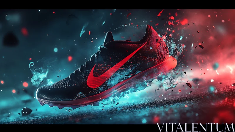 Velocity ignites as a neon running shoe shatters space