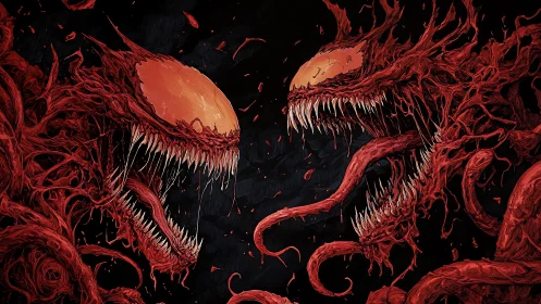 Savage red creatures clash in a wild, sinewy standoff tonight