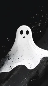 Shy little ghost drifting through a splattered midnight sky.