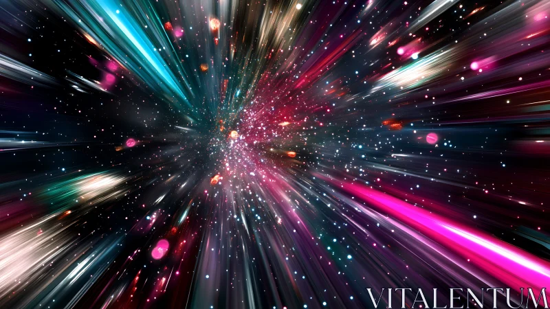 Multicolored space warp field radiates from dense star core