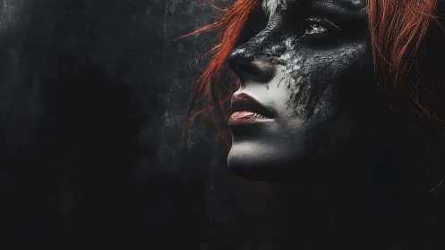 Ashen ember muse gazing through the bruise-dark dusk.