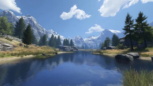 Mountain hush teaches the river to mirror blue infinity