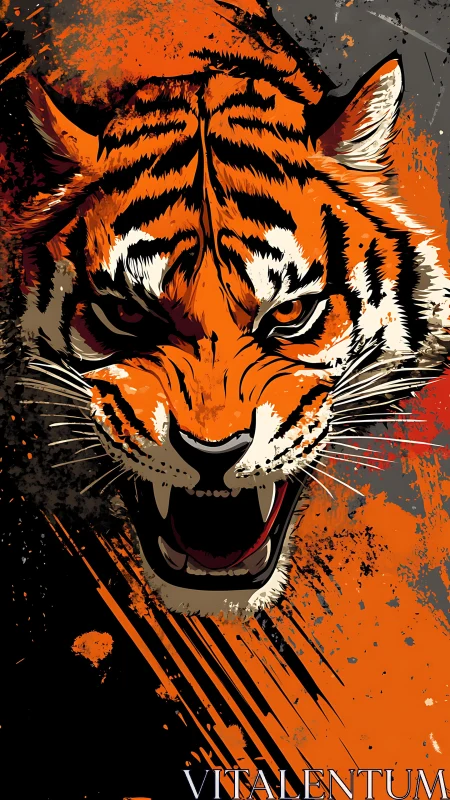 Roaring tiger energy splashed in bold urban color.