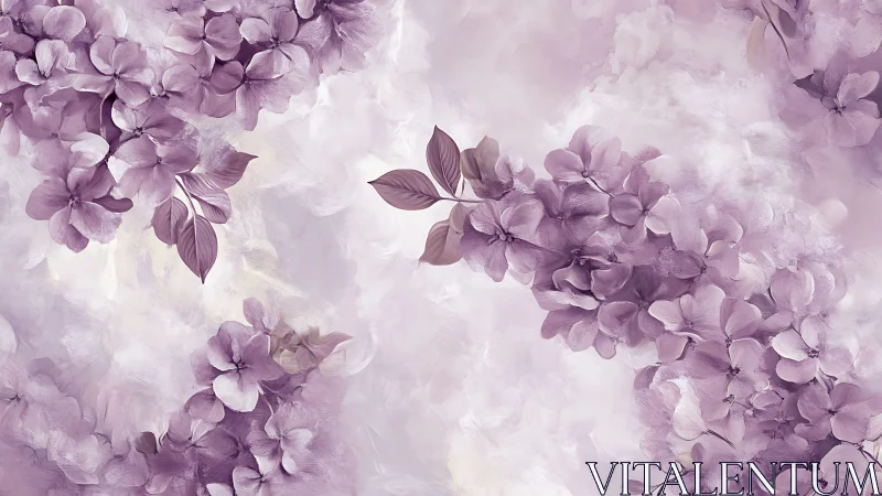 Soft Purple Floral Composition with Atmospheric Layering and Translucent Petals