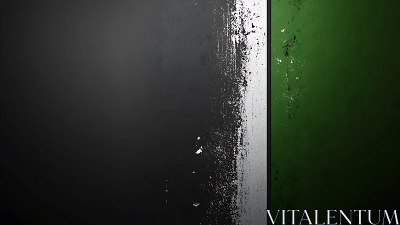 Softly distressed stripes of green, gray, and white calm walls.