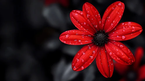 Crimson Petals Kissed by Rain.