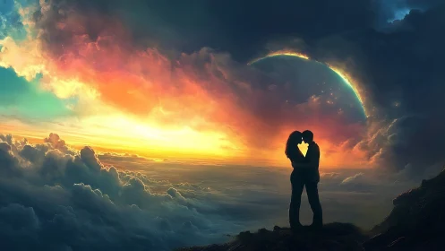 Two Hearts Meet Where the Sky Glows Gold.